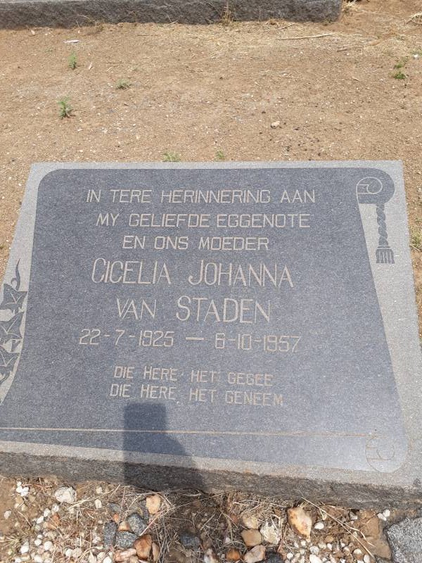 STADEN Cicelia Johanna, van 1925-1957