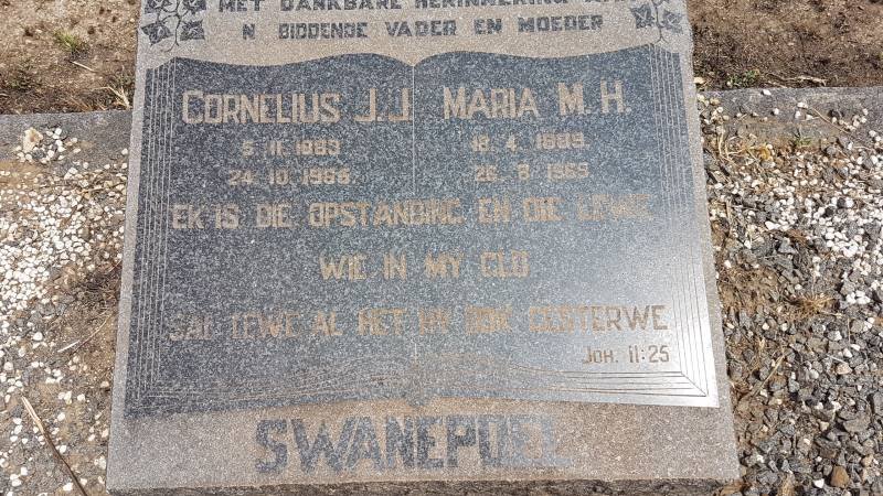SWANEPOEL Cornelius J.J. 1883-1966 &amp; Maria M.H. 1889-1969