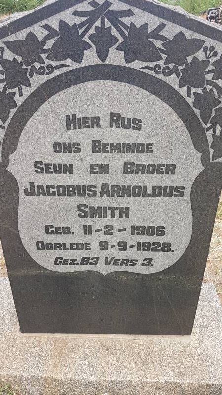 SMITH Jacobus Arnoldus 1906-1928