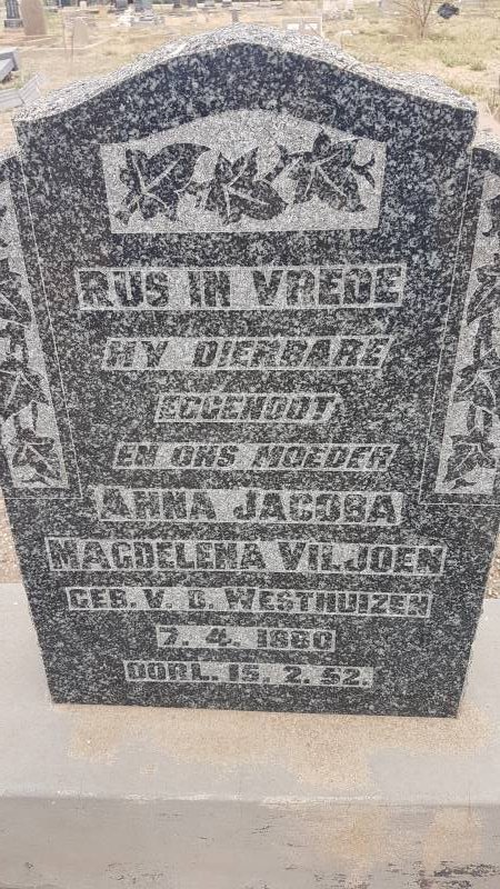 VILJOEN Anna Jacoba Magdelena nee V.D. WESTHUIZEN 1880-1952