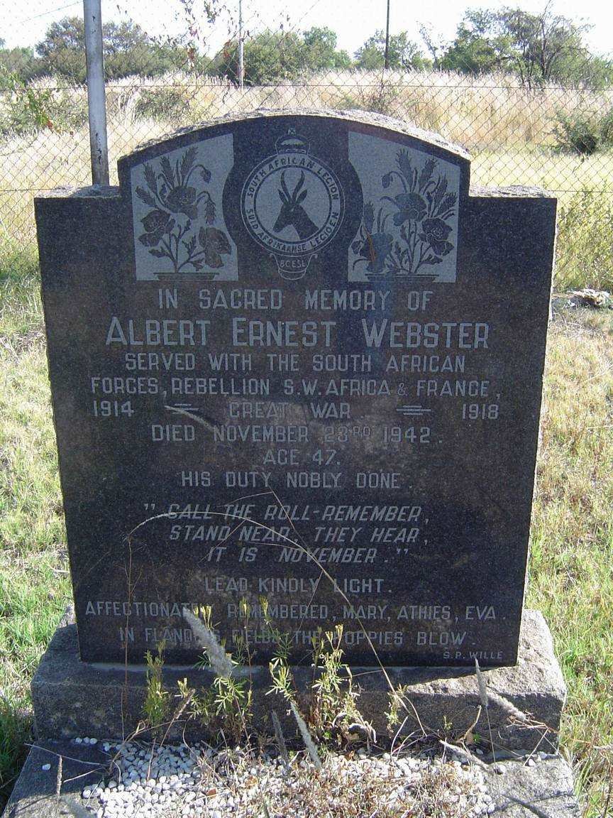 WEBSTER Albert Ernest -1942
