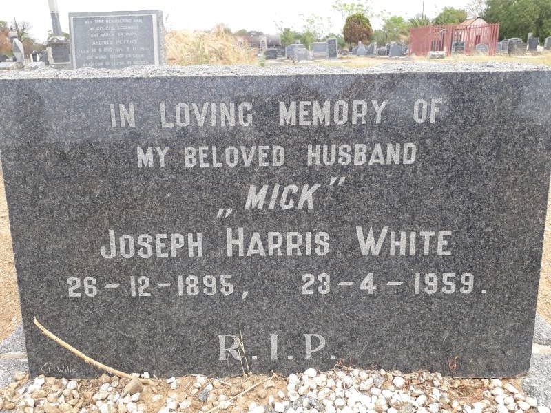WHITE Joseph Harris 1895-1959