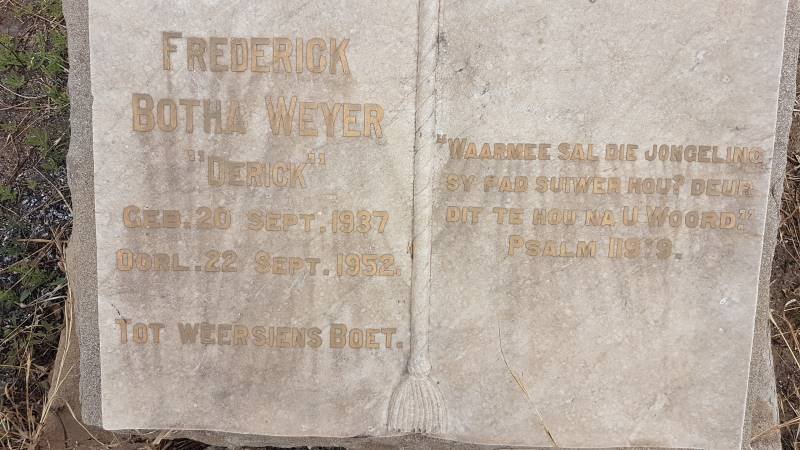 WEYER Frederick Botha 1937-1952