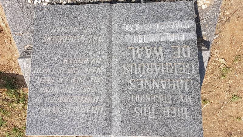WAAL Johannes Gerhardus, de 1911-1973