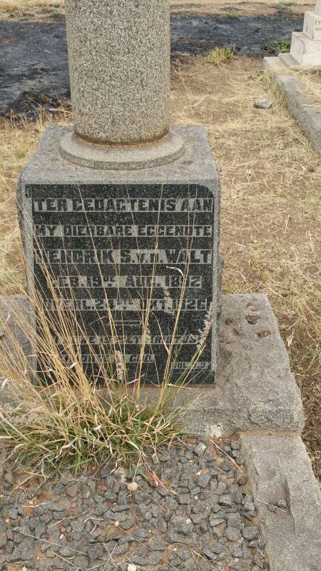 WALT Hendrik S., v.d. 1892-1926