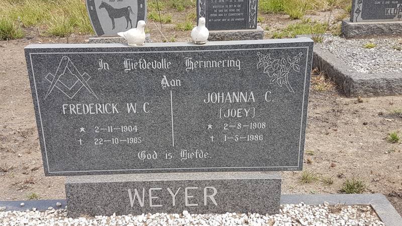 WEYER Frederick W.C. 1904-1965 &amp; Johanna C. 1908-1986