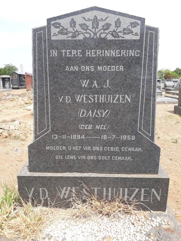 WESTHUIZEN W.A.J., v.d. nee NEL 1894-1958