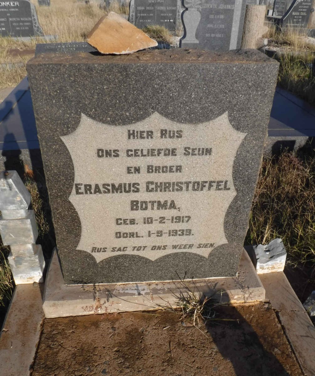 BOTMA Erasmus Christoffel 1917-1939