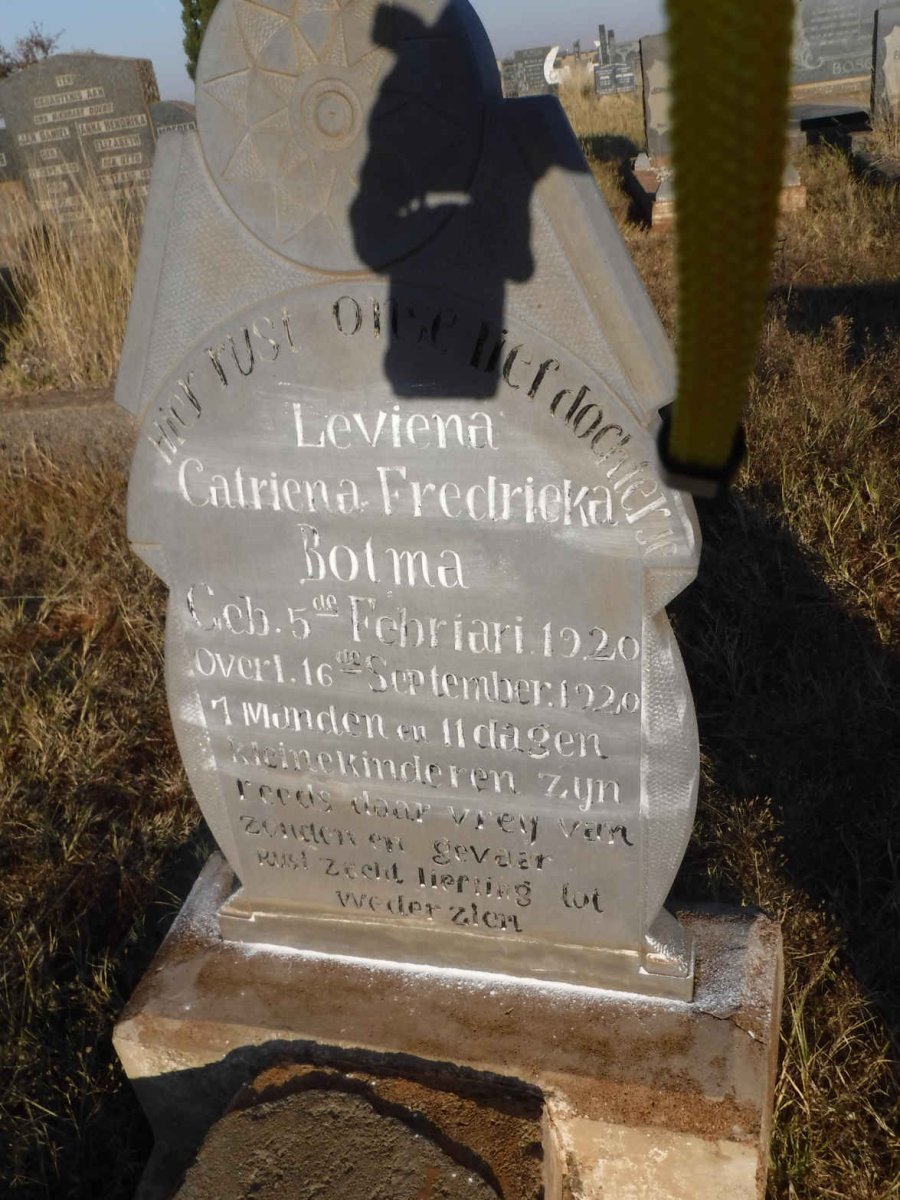 BOTMA Leviena Catriena Fredrieka 1920-1920