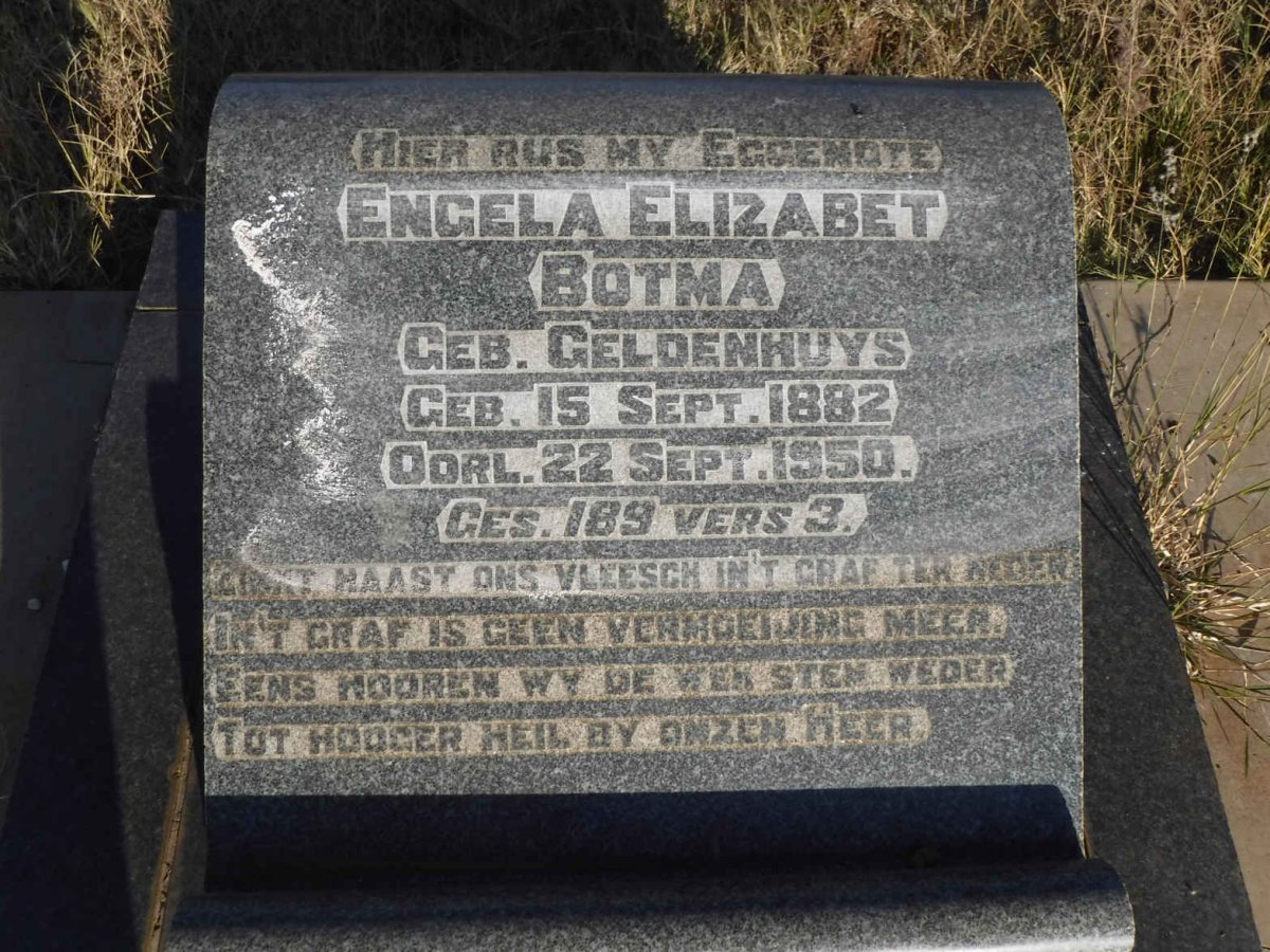 BOTMA Engela Elizabet nee GELDENHUYS 1882-1950