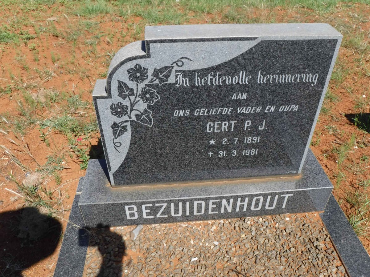 BEZUIDENHOUT Gert P.J. 1891-1981