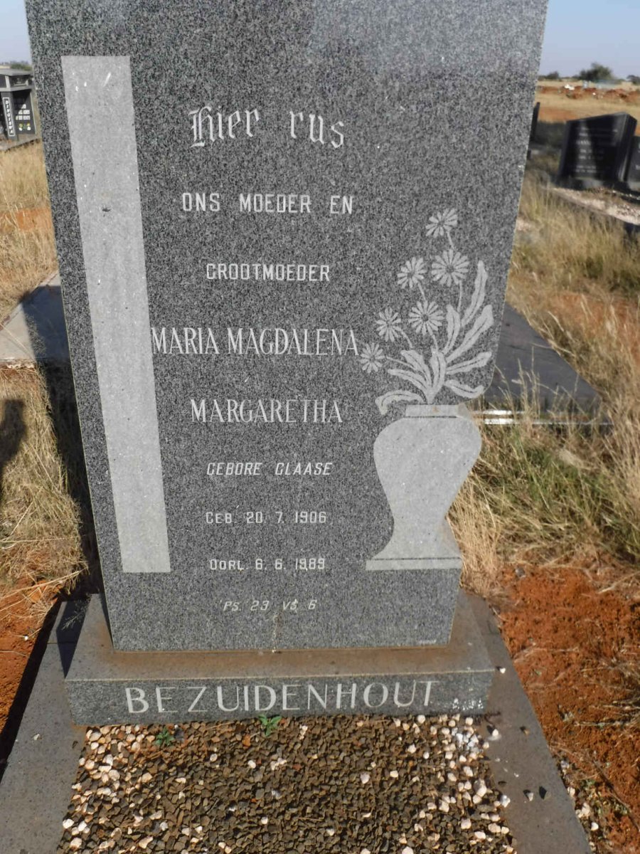 BEZUIDENHOUT Maria Magdalena Margaretha nee CLAASE 1906-1989