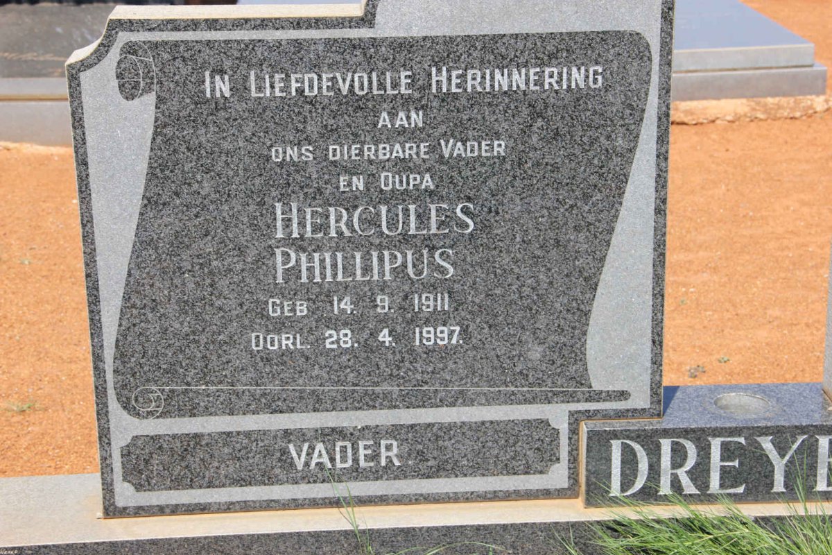 DREYER Hercules Phillipus 1911-1997 &amp; Beatrix Gezina VAN ZYL 1916-2003