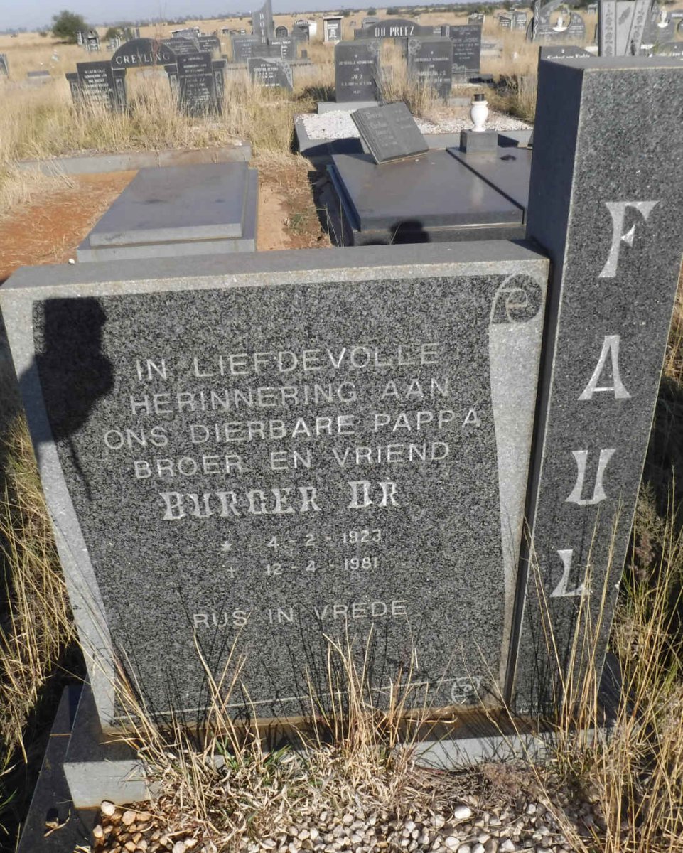 FAUL Burger D.R. 1923-1981