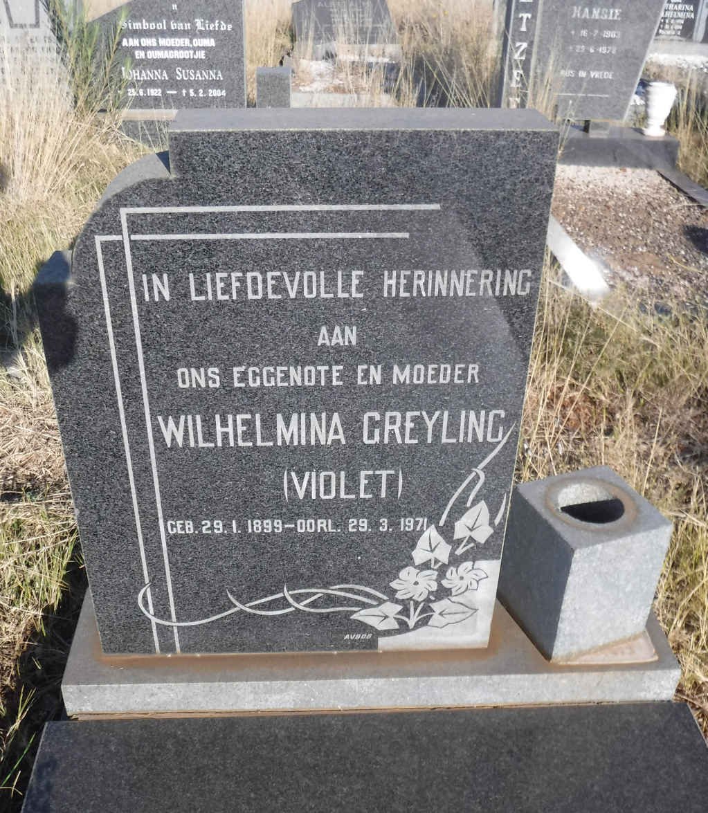 GREYLING Wilhelmina 1899-1971