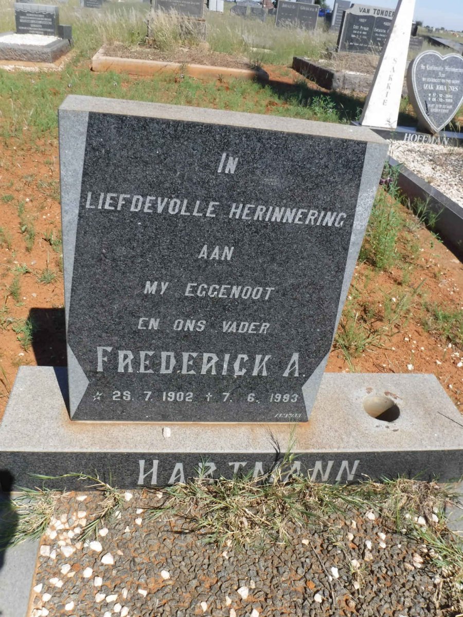 HARTMANN Frederick A. 1902-1983