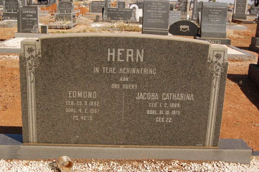 HERN Edmund 1892-1957 &amp; Jacoba Catharina 1889-1973
