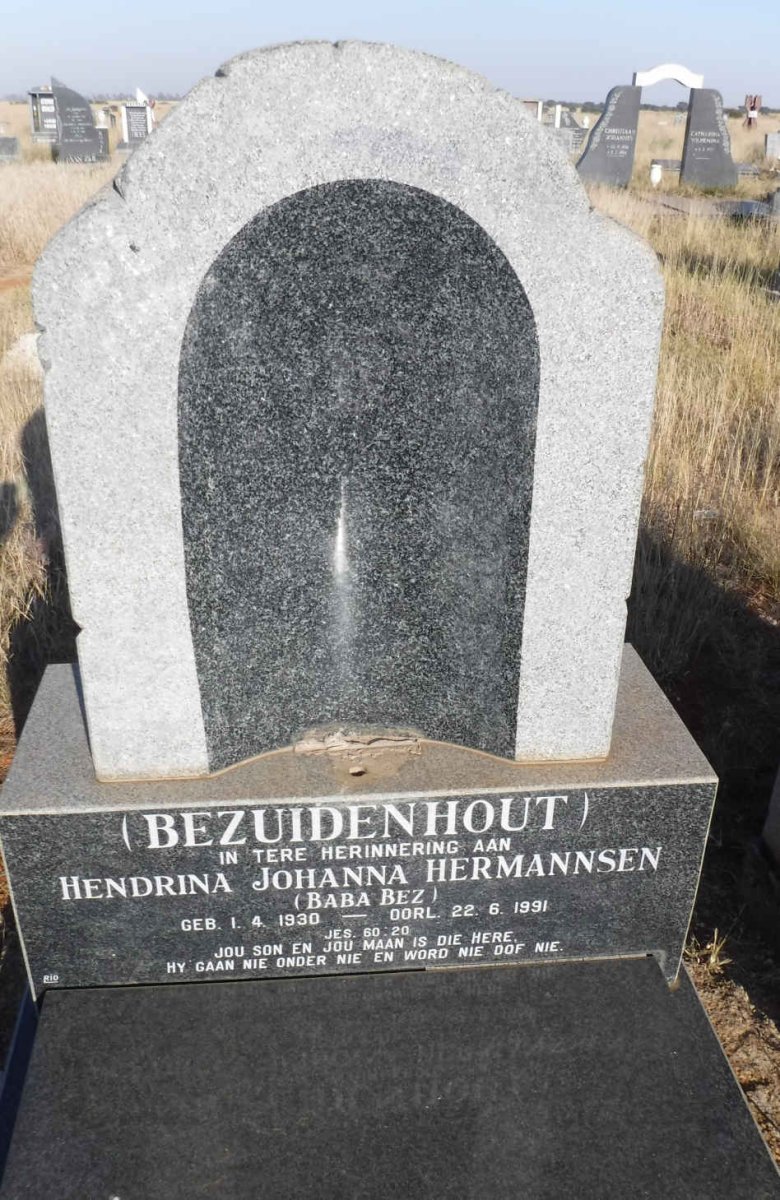 HERMANNSEN Hendrina Johanna nee BEZUIDENHOUT 1930-1991