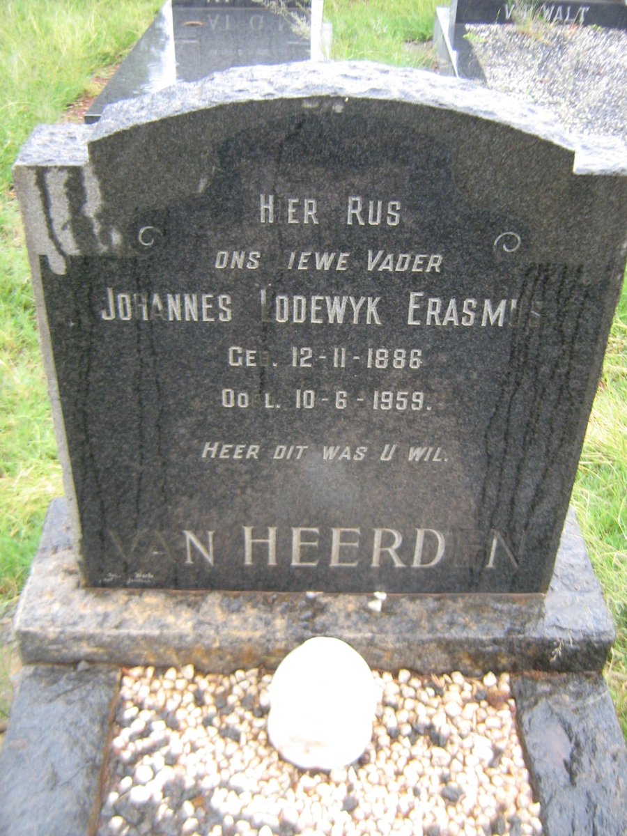 HEERDEN Johannes Lodewyk Erasmus, van 1886-1959