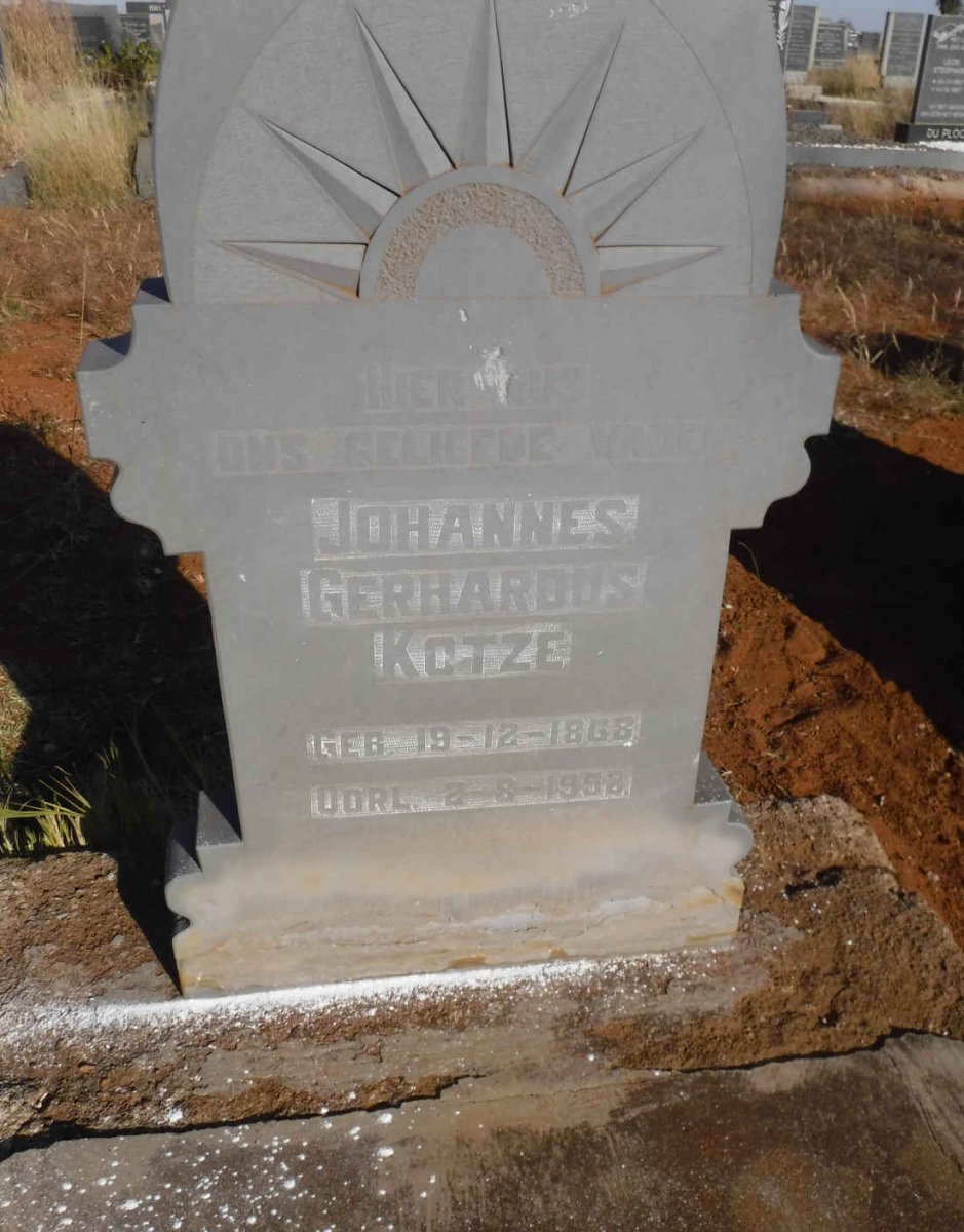 KOTZE Johannes Gerhardus 1868-1952