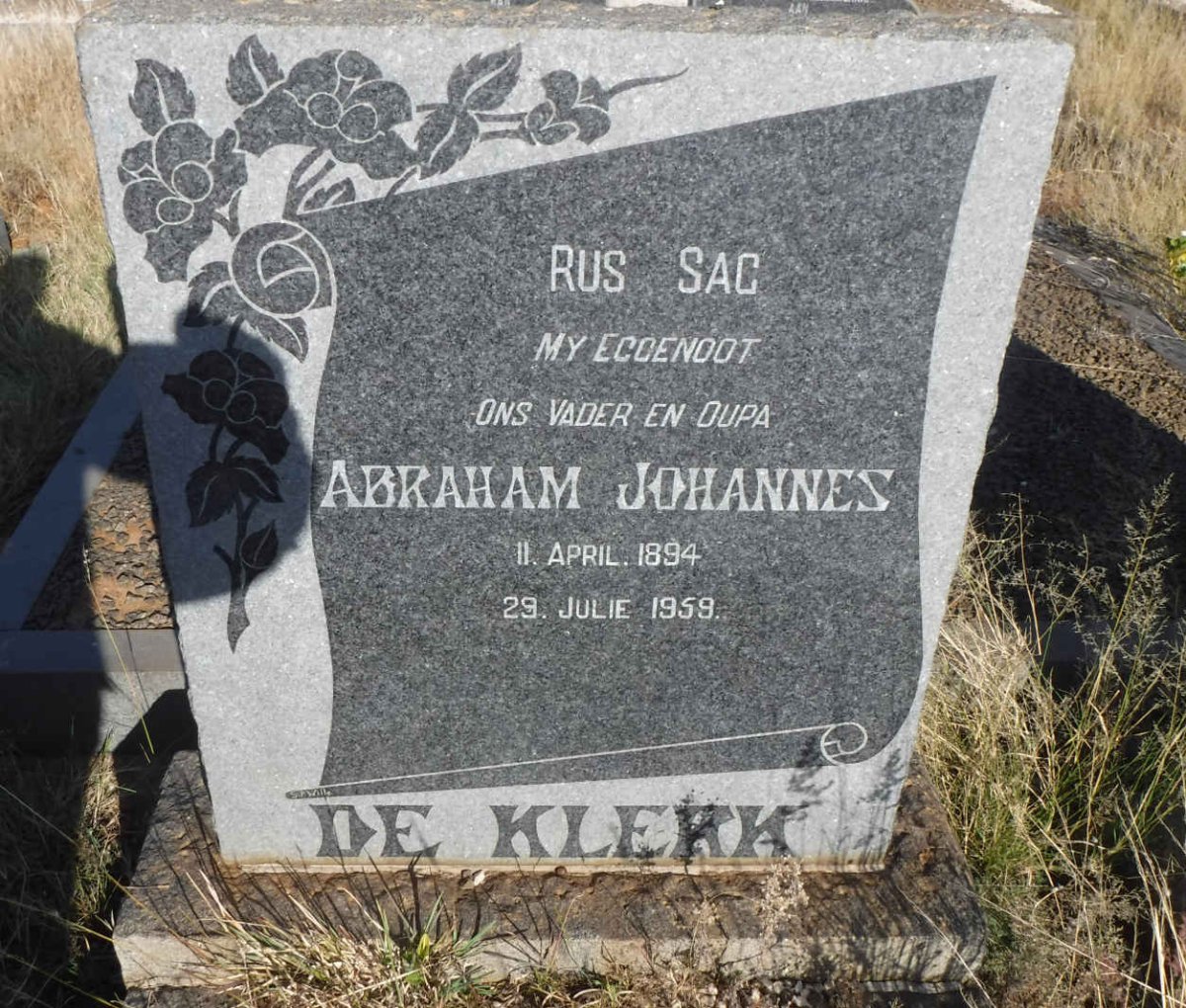 KLERK Abraham Johannes, de 1894-1959