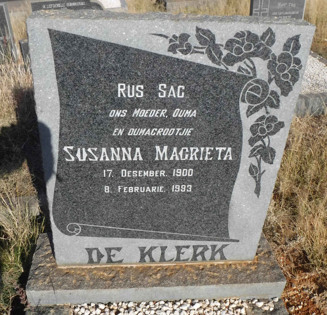 KLERK Susanna Magrieta, de 1900-1993
