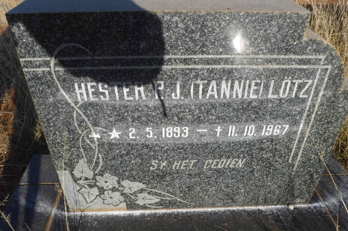 LOTZ Hester P_ J_ 1893 - 1967