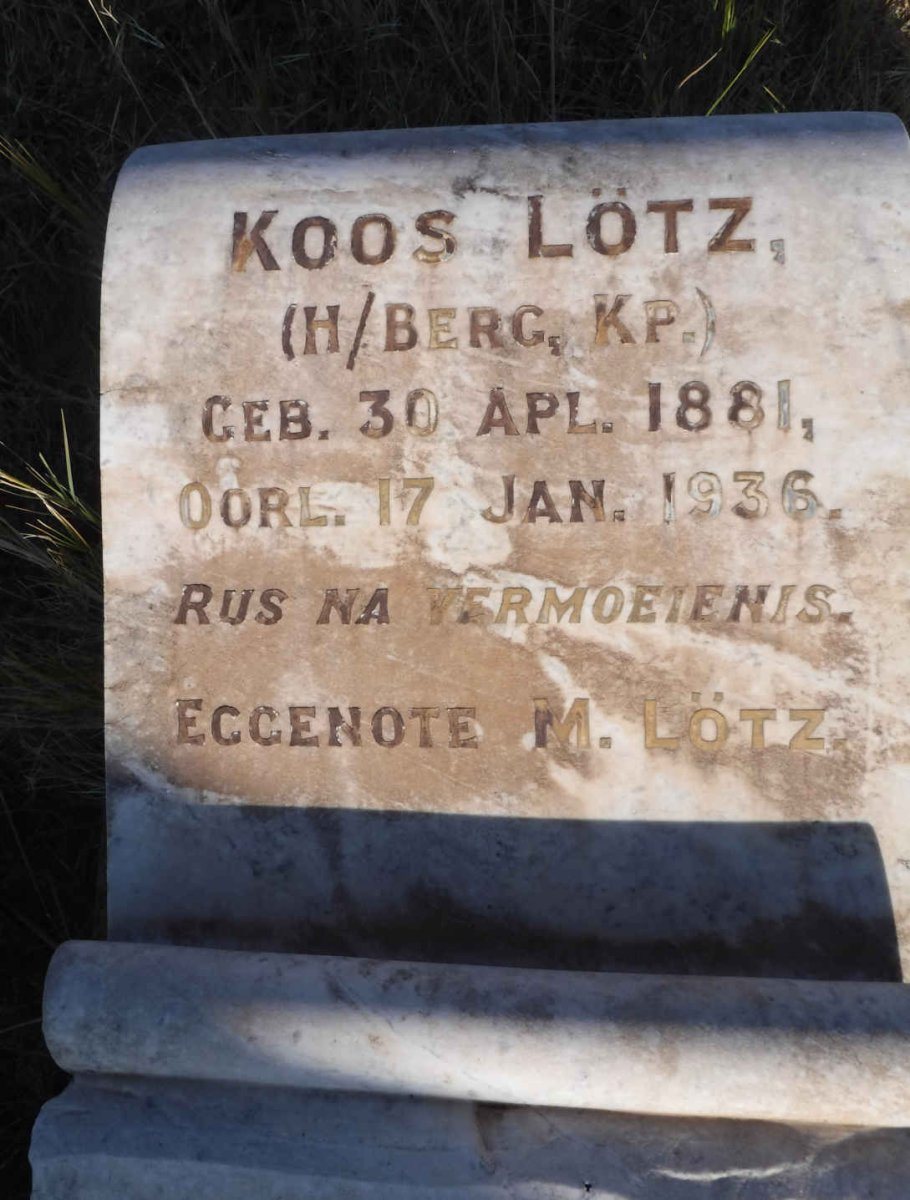 LOTZ Koos 1881 - 1936