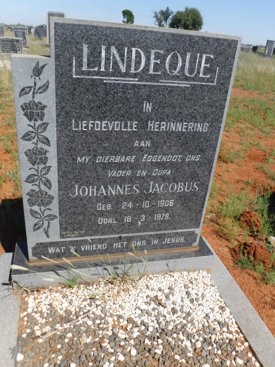 LINDEQUE Johannes Jacobus 1906 - 1978
