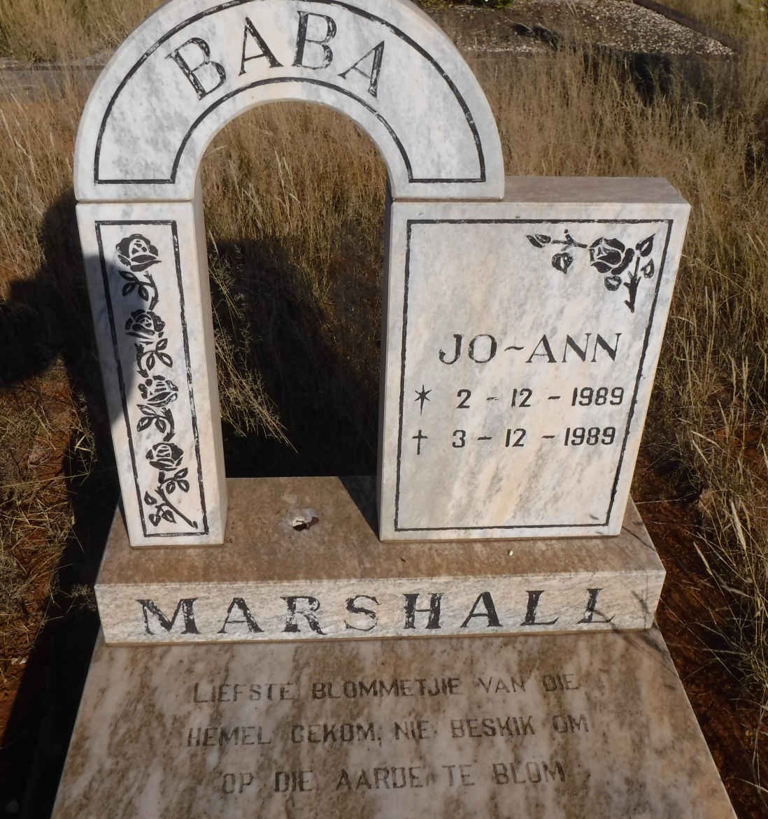 MARSHALL Jo-Ann 1989-1989