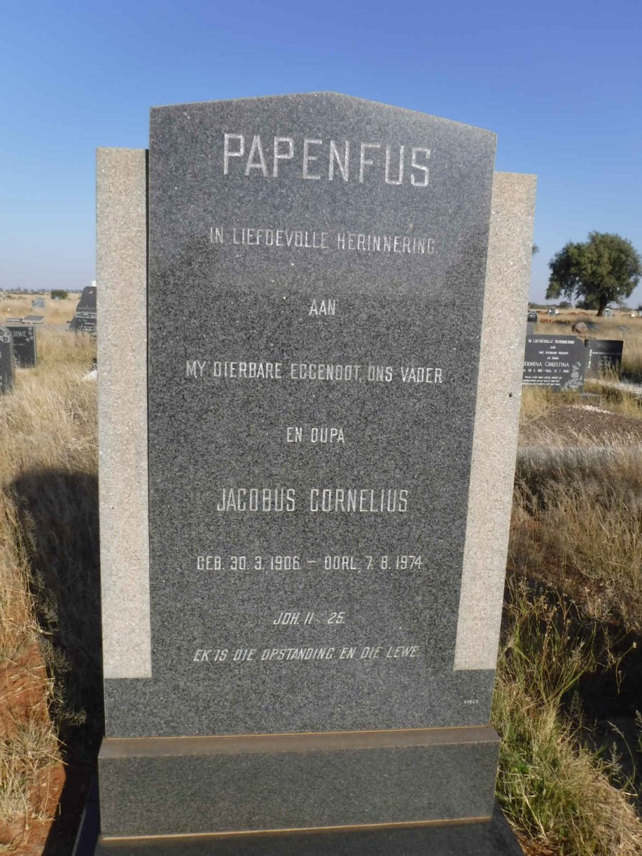 PAPENFUS Jacobus Cornelius 1906-1974