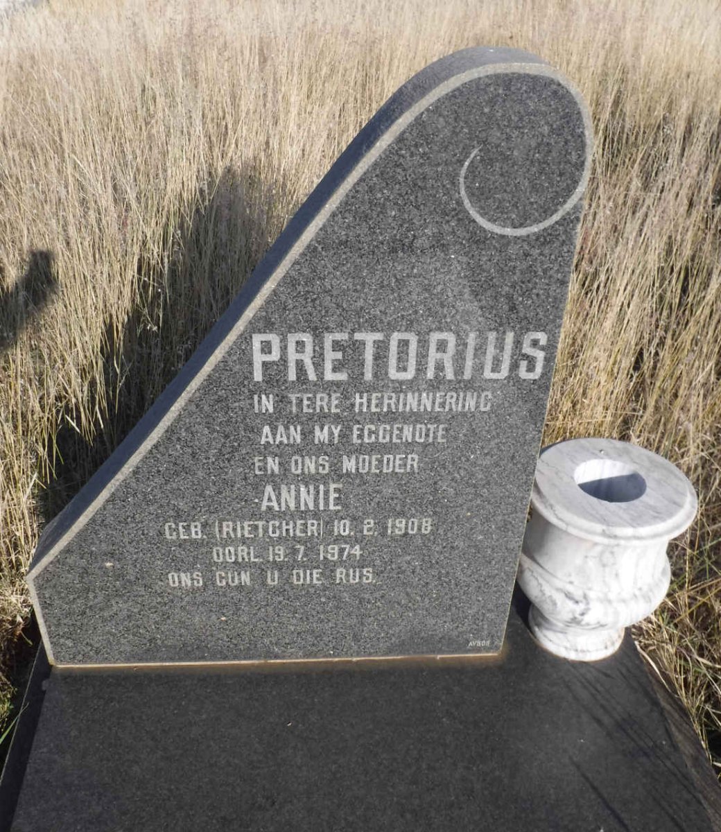 PRETORIUS Annie nee RIETCHER 1908-1974