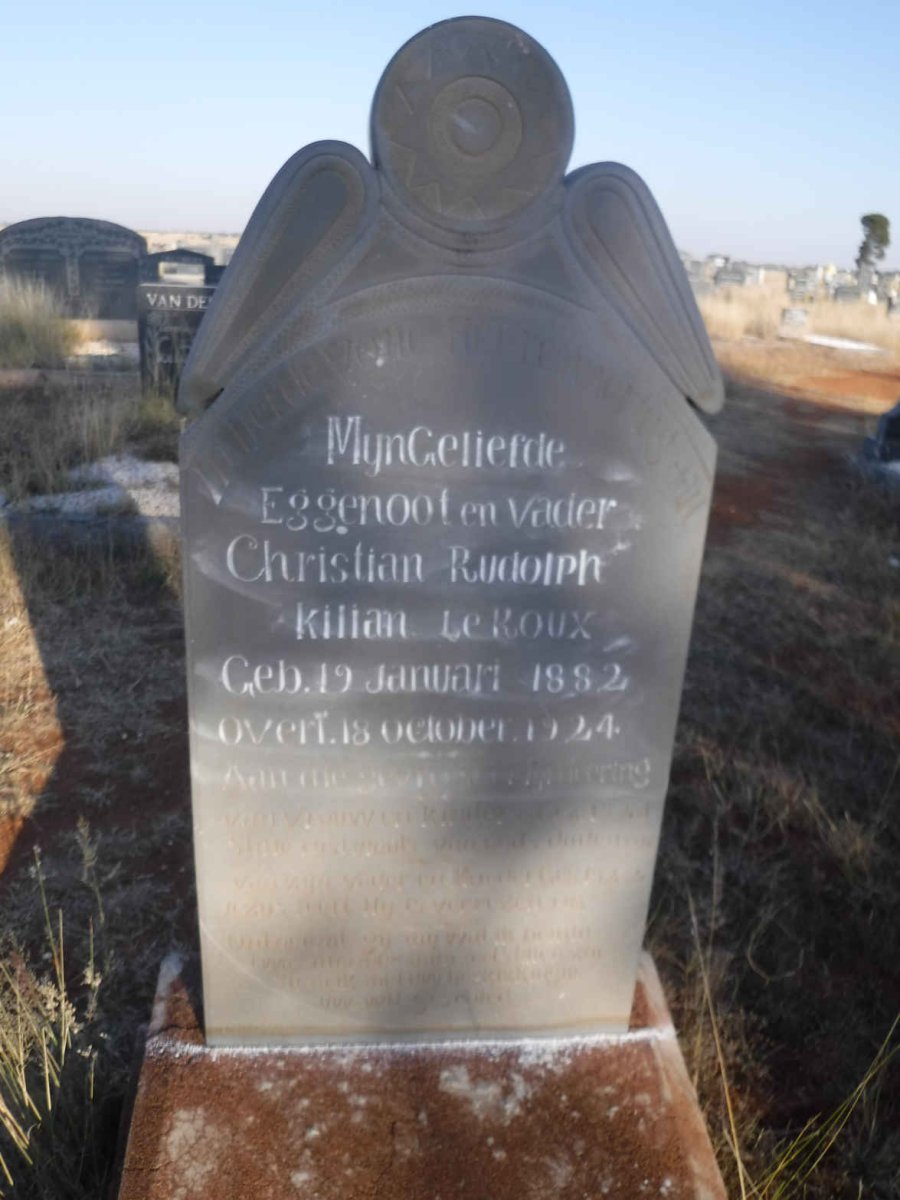 ROUX Christian Rudolph Kilian, le 1882-1924
