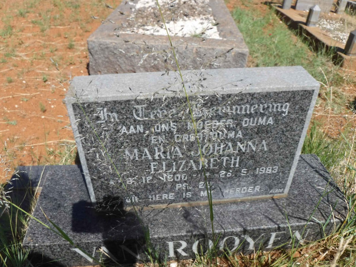 ROOYEN Maria Johanna Elizabeth, van 1908-1983