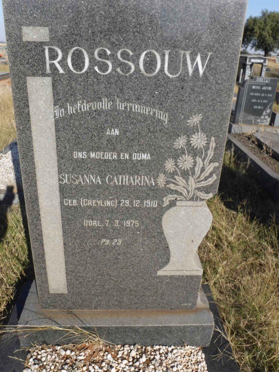 ROSSOUW Susanna Catharina nee GREYLING 1910-1975