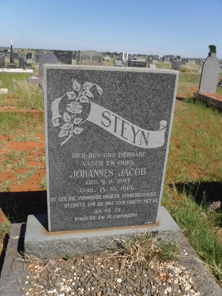 STEYN Johannes Jacob 1893-1966
