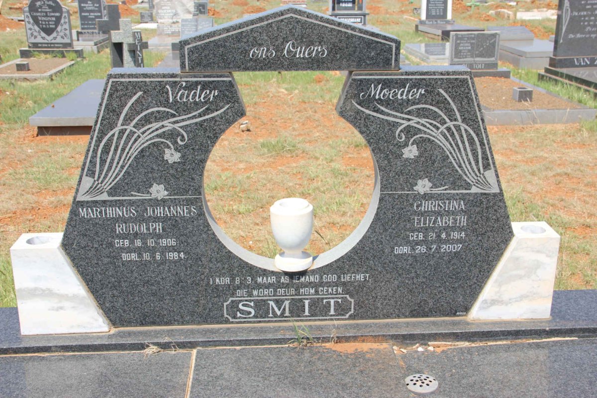 SMIT Marthinus Johannes Rudolph 1906-1984 &amp; Christina Elizabeth 1914-2007