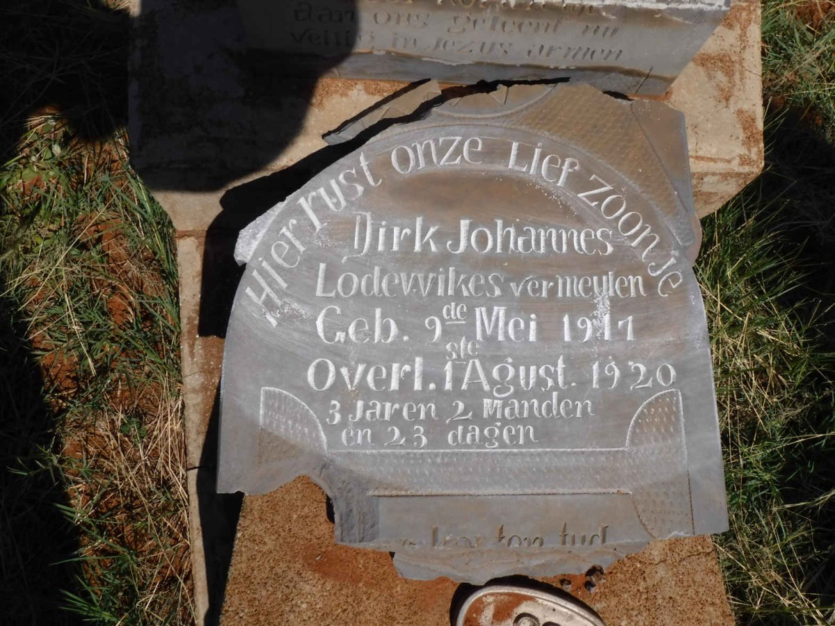 VERMEULEN Dirk Johannes Lodewikes 1917-1920