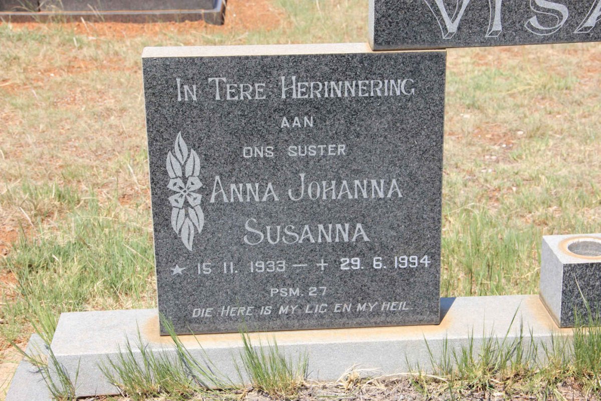 VISAGIE Anna Johanna Susanna 1933-1994