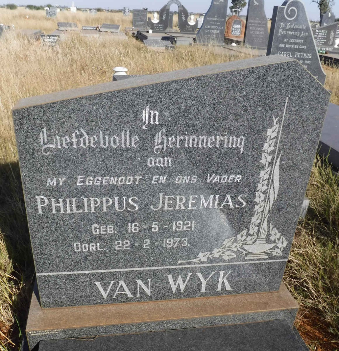 WYK Philippus Jeremias, van 1921-1973