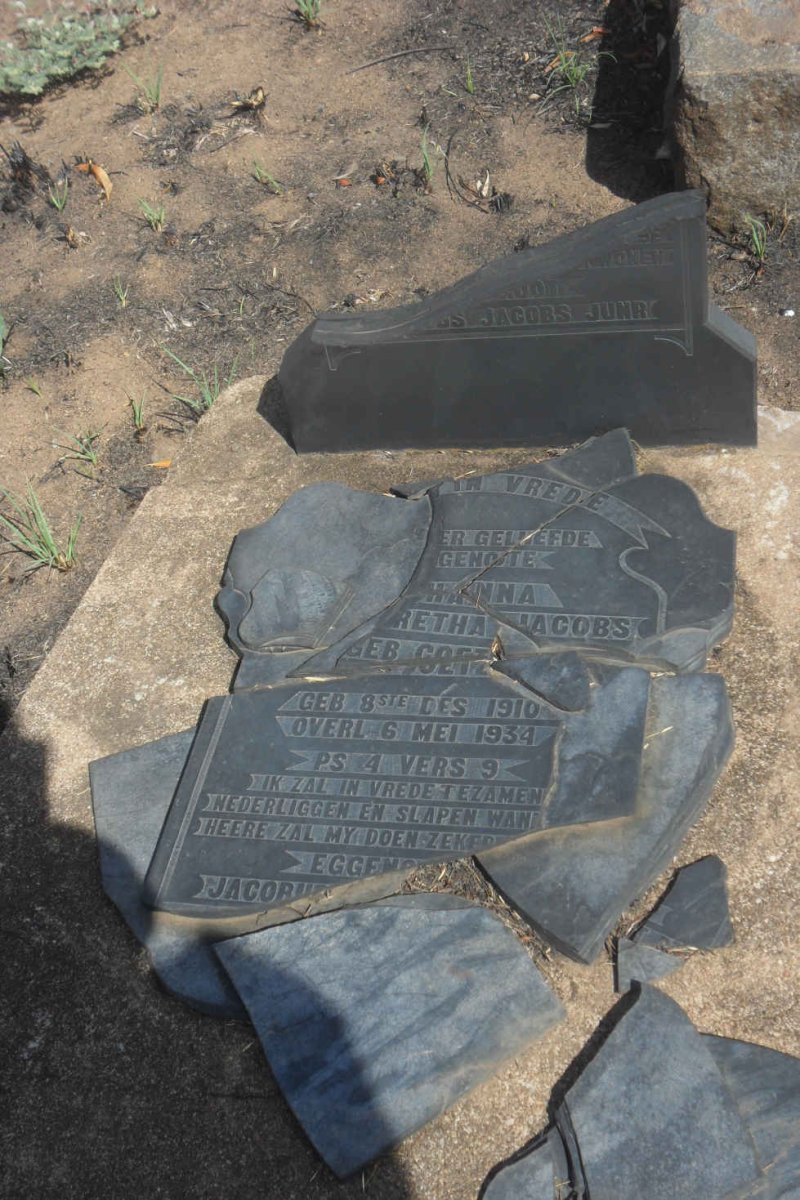 JACOBS Johanna Margaretha nee COETZEE 1910-1934