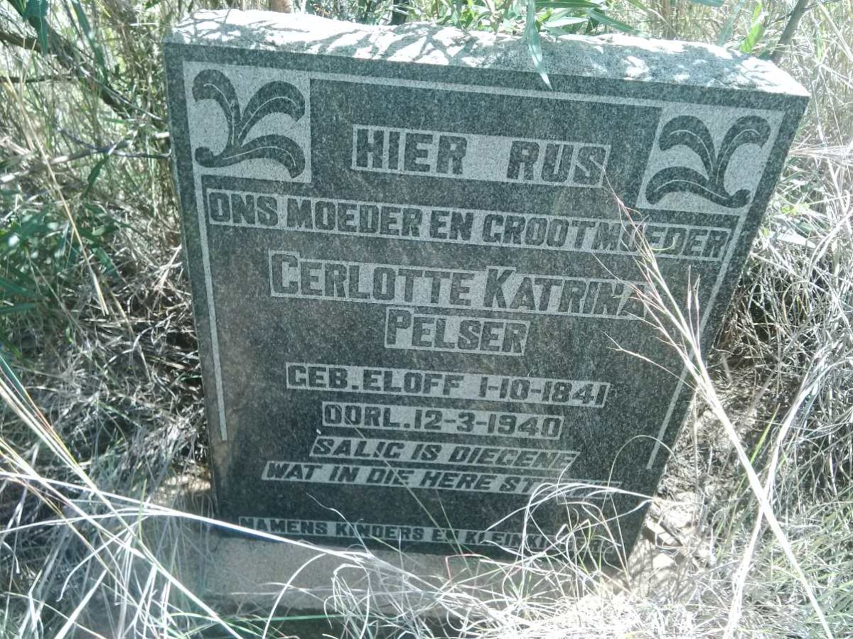PELSER Cerlotte Katrina nee ELOFF 1841-1940