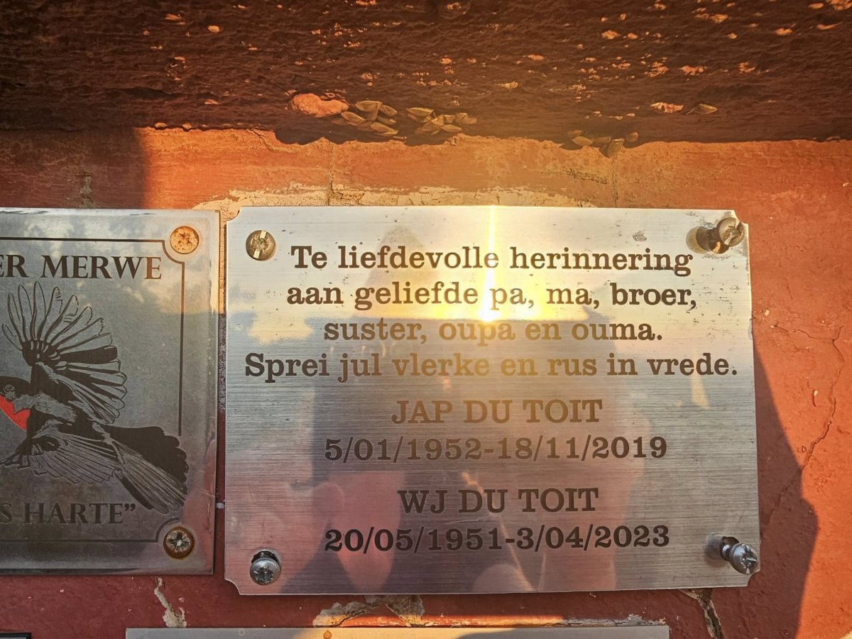 TOIT Jap, du 1952-2019 :: DU TOIT W.J. 1951-2023