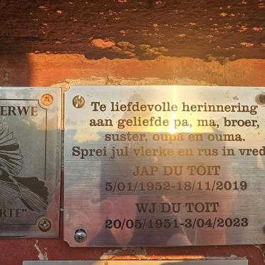 TOIT Jap, du 1952-2019 :: DU TOIT W.J. 1951-2023