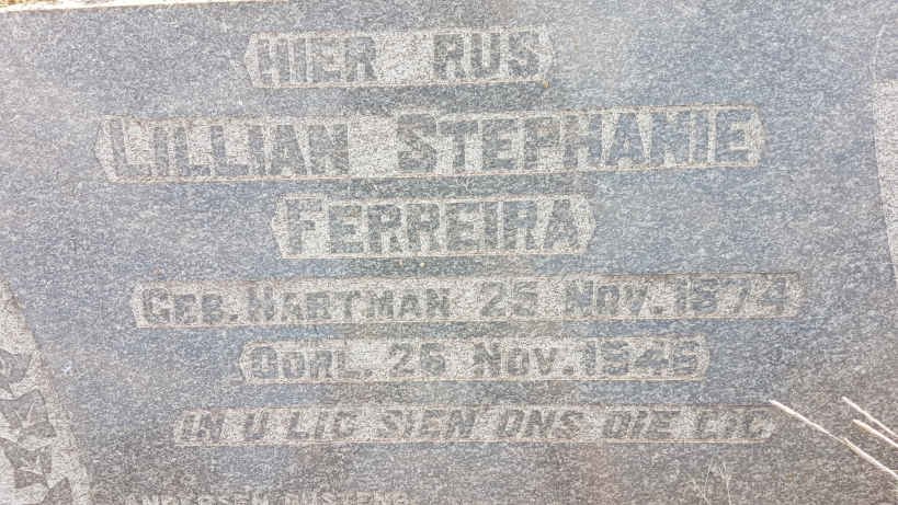 FERREIRA Lillian Stephanie nee HARTMAN 1874-1946