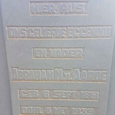 AARDE Abraham M., van 1861-1939