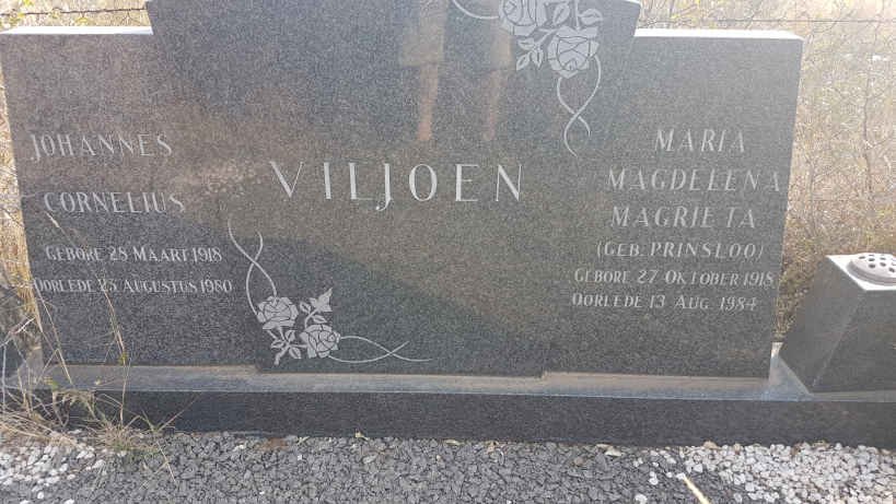 VILJOEN Johannes Cornelius 1918-1980 &amp; Maria Magdelena Magrieta PRINSLOO 1915-1984