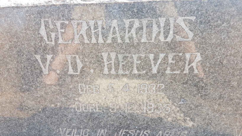 HEEVER Gerhardus, v.d. 1932-1935