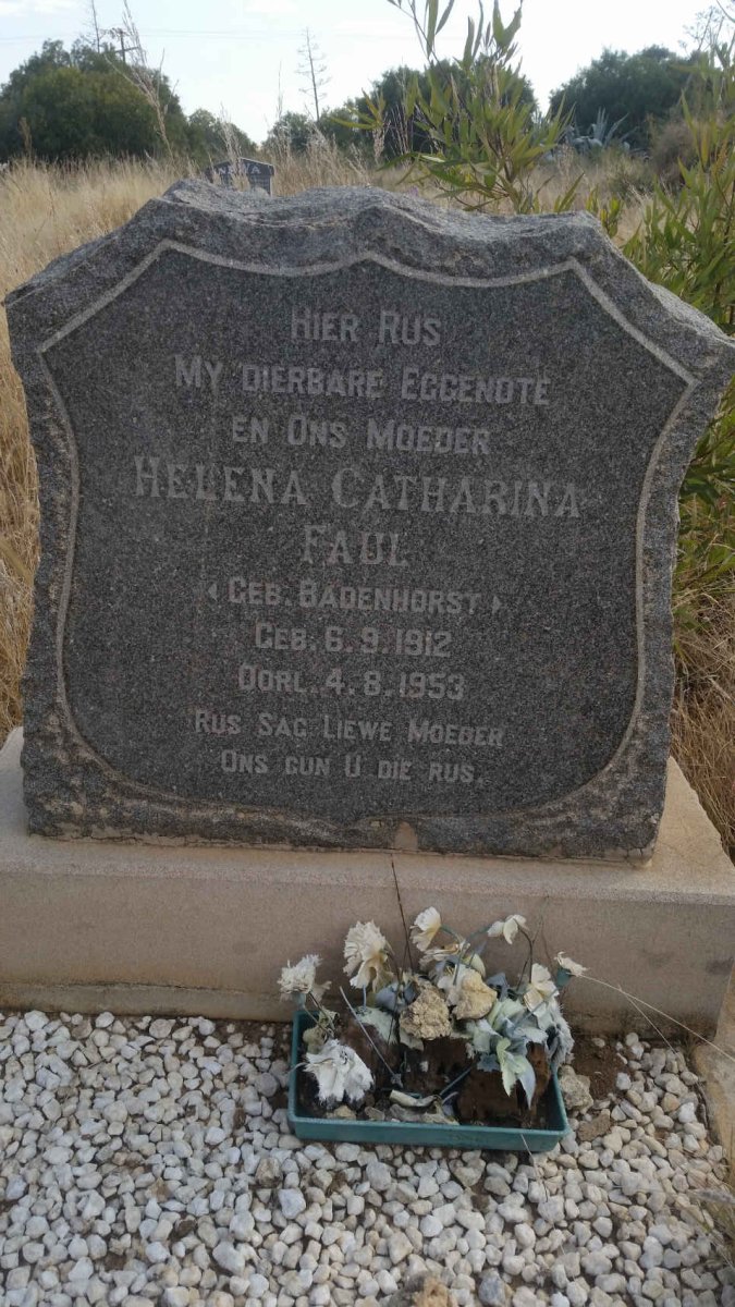 FAUL Helena Catharina nee BADENHORST 1912-1953