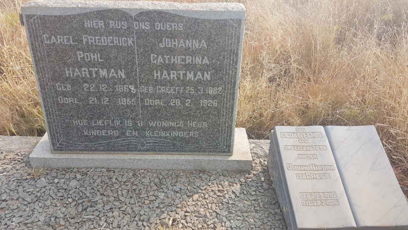 HARTMAN Carel Frederick Pohl 1868-1955 &amp; Johanna Catherina GREEFF 1882-1926